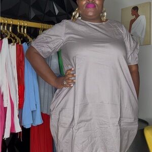 Gray Short Sleeve Dress